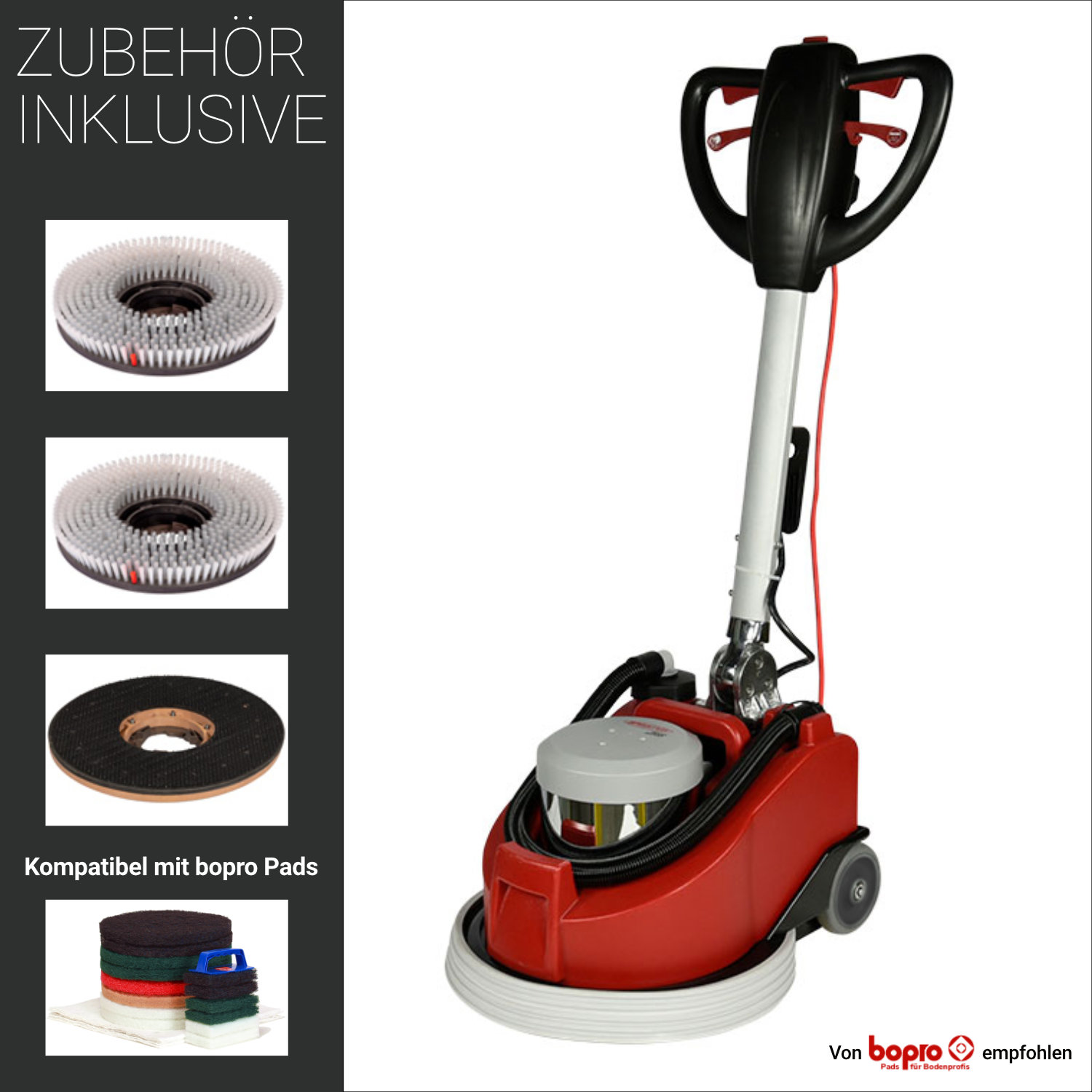 Zeus Einscheibenmaschine inkl. Tank, Bürsten und Treibteller