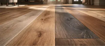 Helle skandinavische Holzdielen nach Behandlung mit Lauge