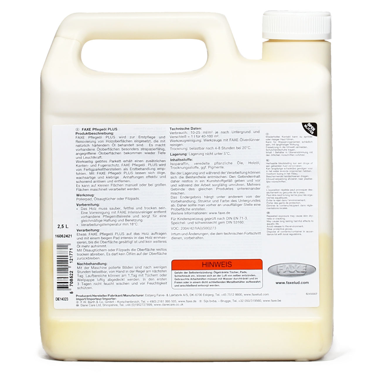 Pflegeöl PLUS Weiß 1 l