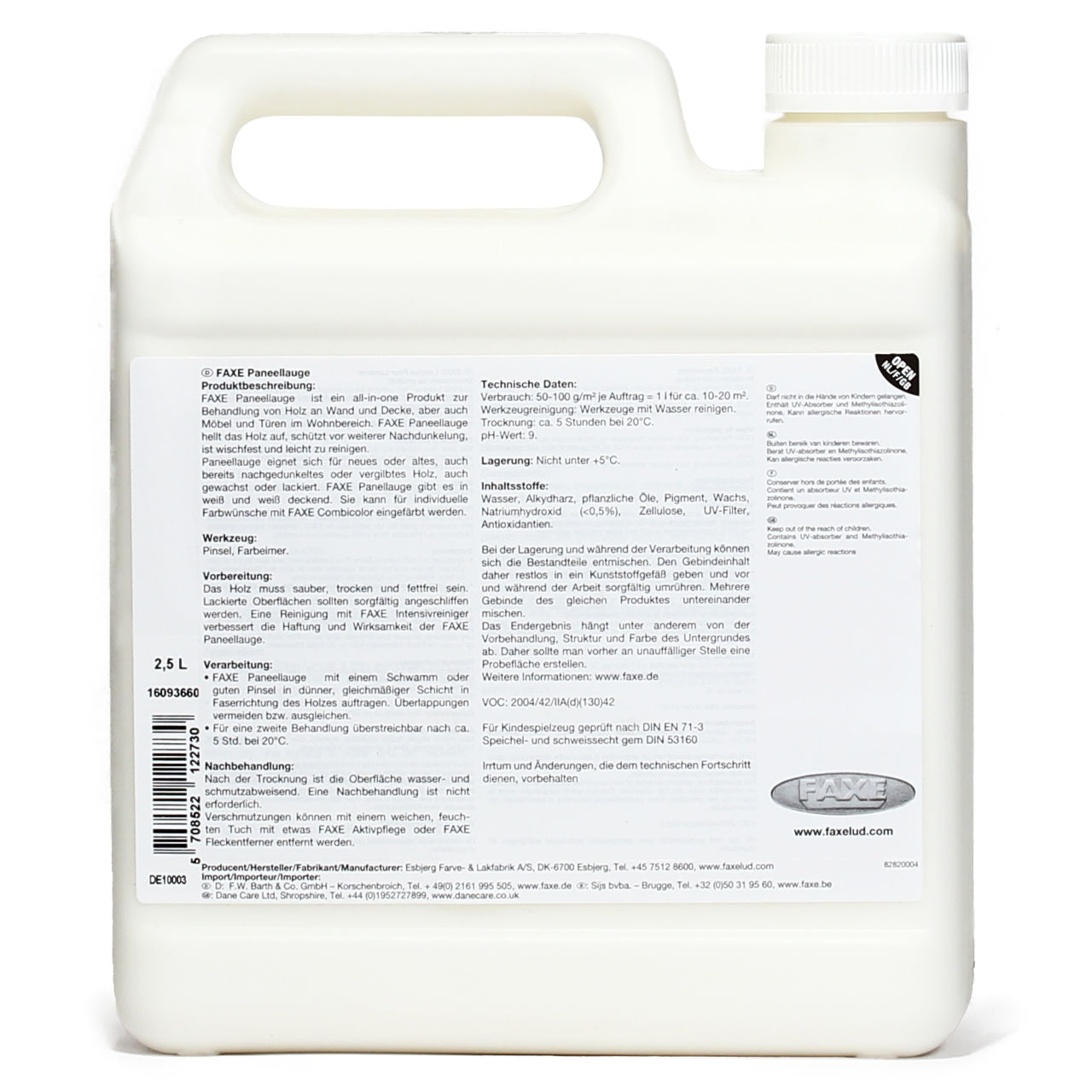 Paneellauge Weiß deckend 2,5 l
