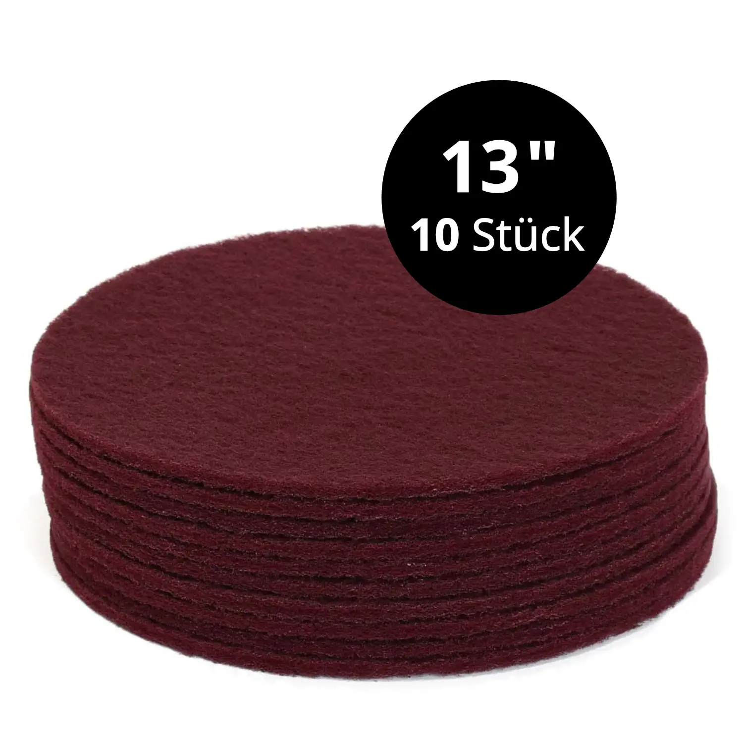 Schwedenrotes Normal-Schleifpad 13 Zoll 10 Stk