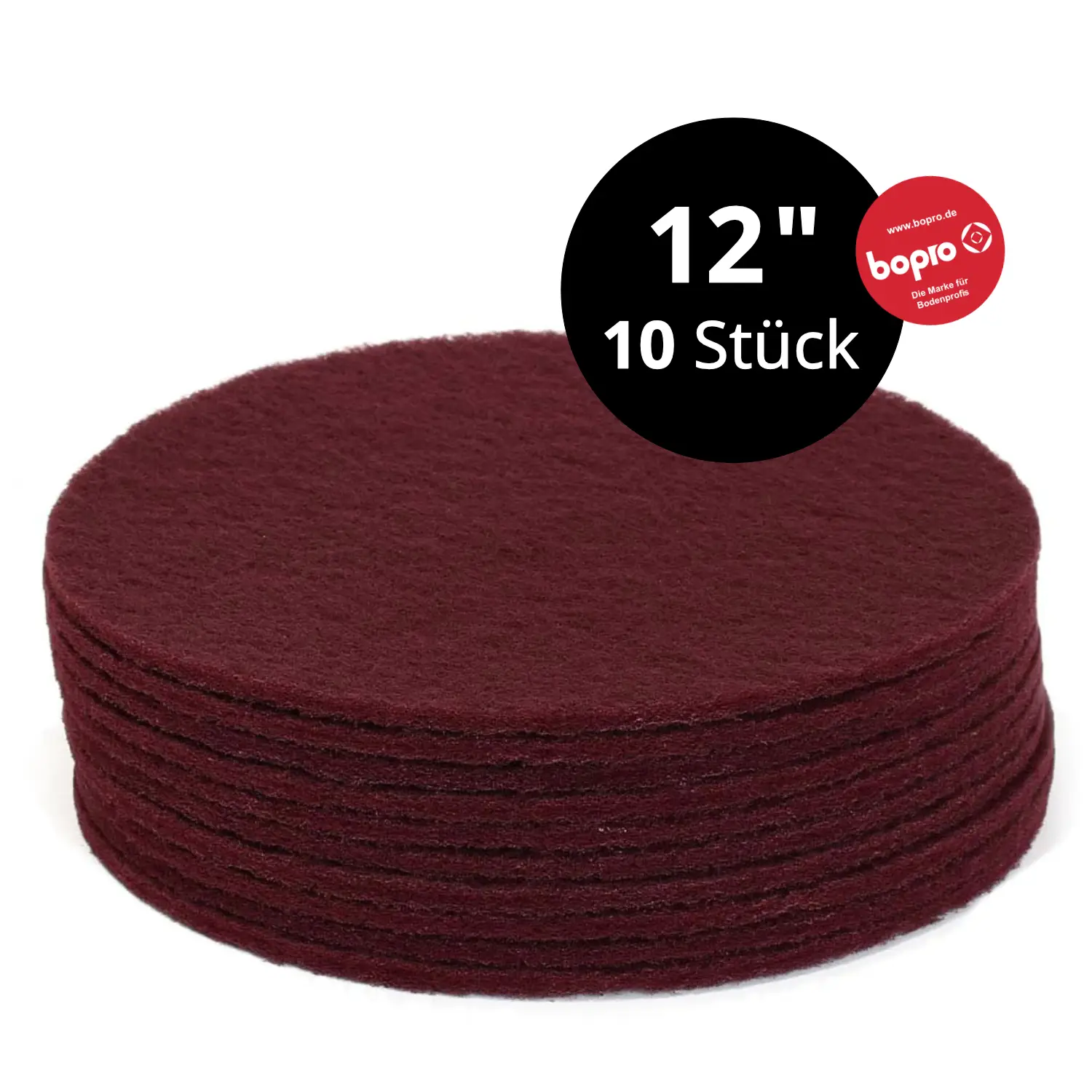 Schwedenrotes Normal-Schleifpad 12 Zoll 10 Stk