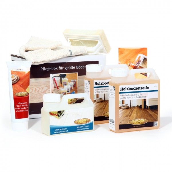 Bodenpflegebox mit Pflegepaste natur