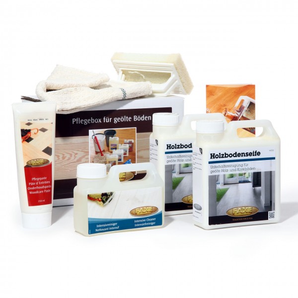 Bodenpflegebox mit Pflegepaste weiß